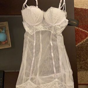 Lace And Mesh Eyelash Chemise